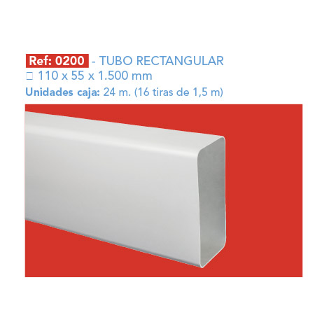 TUBO RECTANGULAR 110 x 55 x 1.500 mm