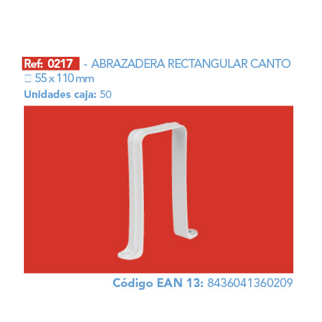 ABRAZADERA RECTANGULAR CANTO 110 x 55 mm