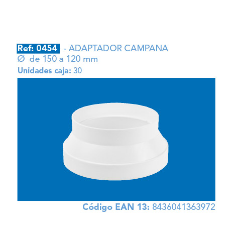 ADAPTADOR CAMPANA Ø 150 A 120 mm