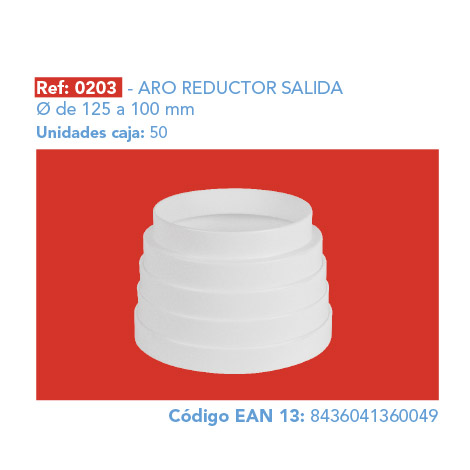 ARO REDUCTOR SALIDA Ø 125 A 100 mm
