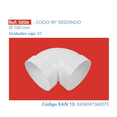 CODO 90º REDONDO Ø 100 mm