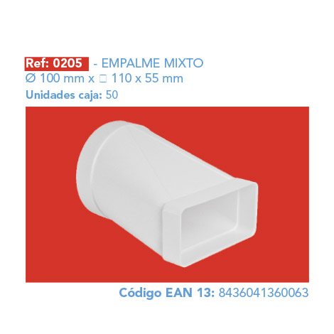 EMPALME MIXTO Ø 100 mm 110 x 55 mm