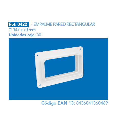EMPALME PARED RECTANGULAR 147 x 70 mm