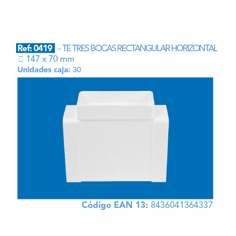 TE TRES BOCAS RECT 147 x 70 mm