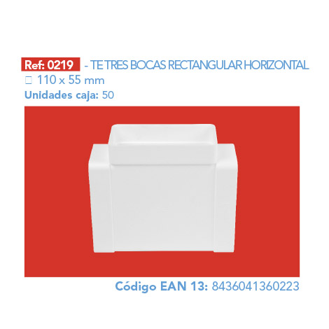 TE TRES BOCAS RECTANGULAR HORIZONTAL 110 x 55 mm