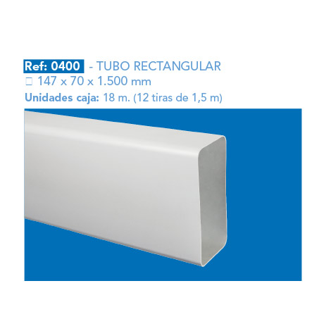 TUBO RECTANGULAR 147 x 70 x 1.500 mm